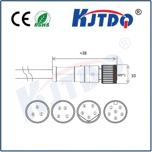 M8連接器 A型-澆鑄電纜系列 直頭